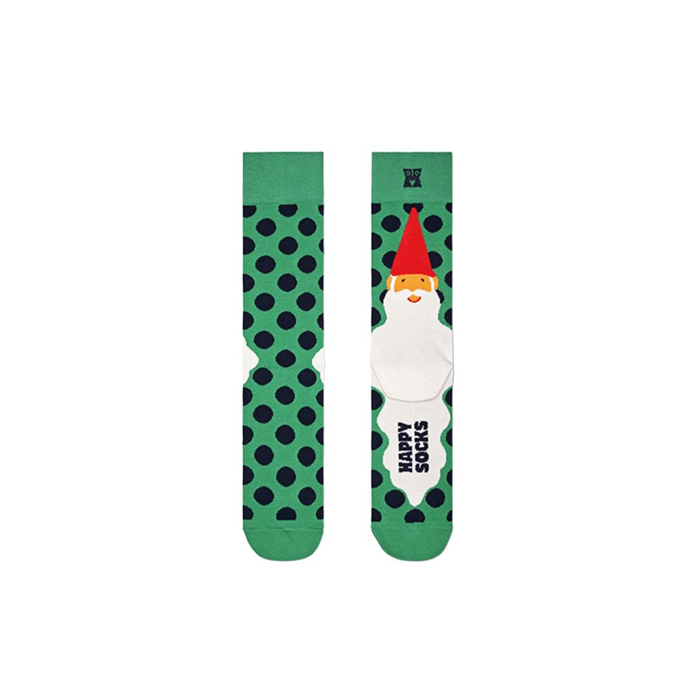 Happy Socks Green Cotton Socks with Santa beard and polka dot pattern for women