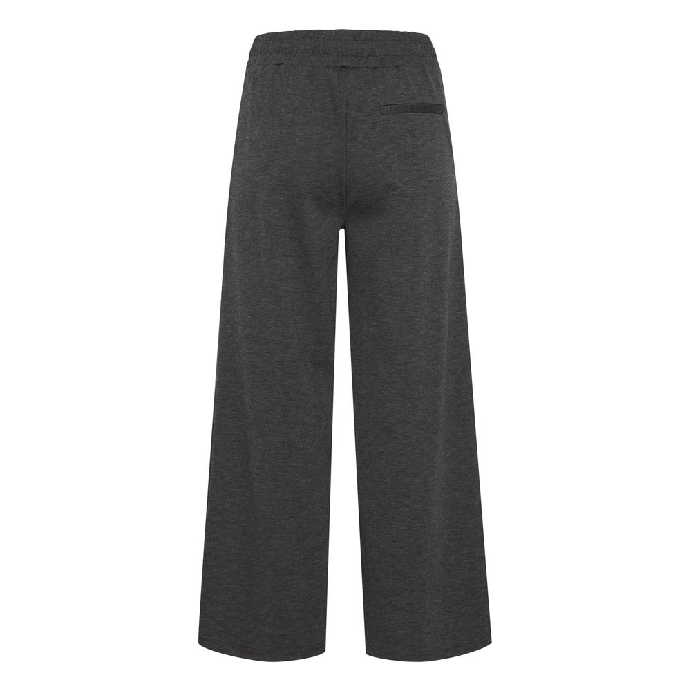 ICHI Gray Recycled Polyester Flared Pants