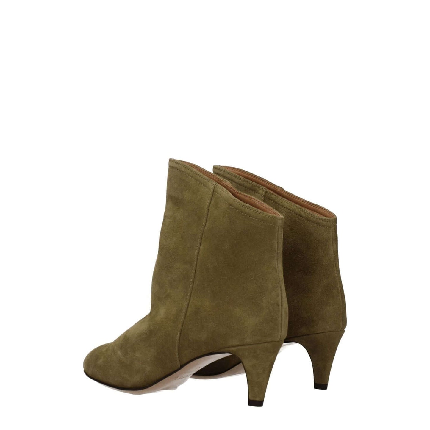 Isabel Marant Gray Leather Ankle Boots with pointy toe and mid heels, suede material in gray and turtledove, style: country.