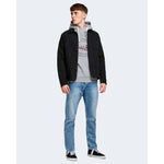 Back view of Jack Jones Blue Cotton Relaxed Fit Jean for men with five-pocket design, demonstrating casual and modern style.