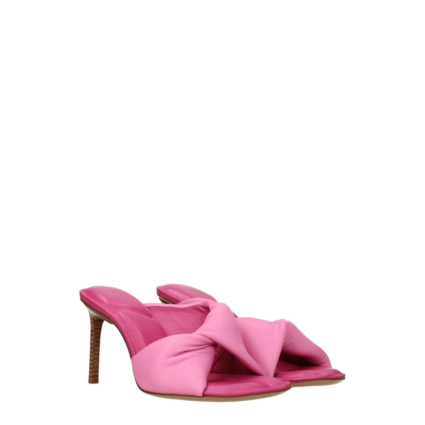 Jacquemus Pink Leather Stiletto Heel Sandals, open toe, mid heels, casual style, leather sole, MPN 221FO0254022430