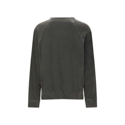 Back view of James Perse Gray Cotton Sweatshirt showcasing raglan sleeves and ribbed cuffs.