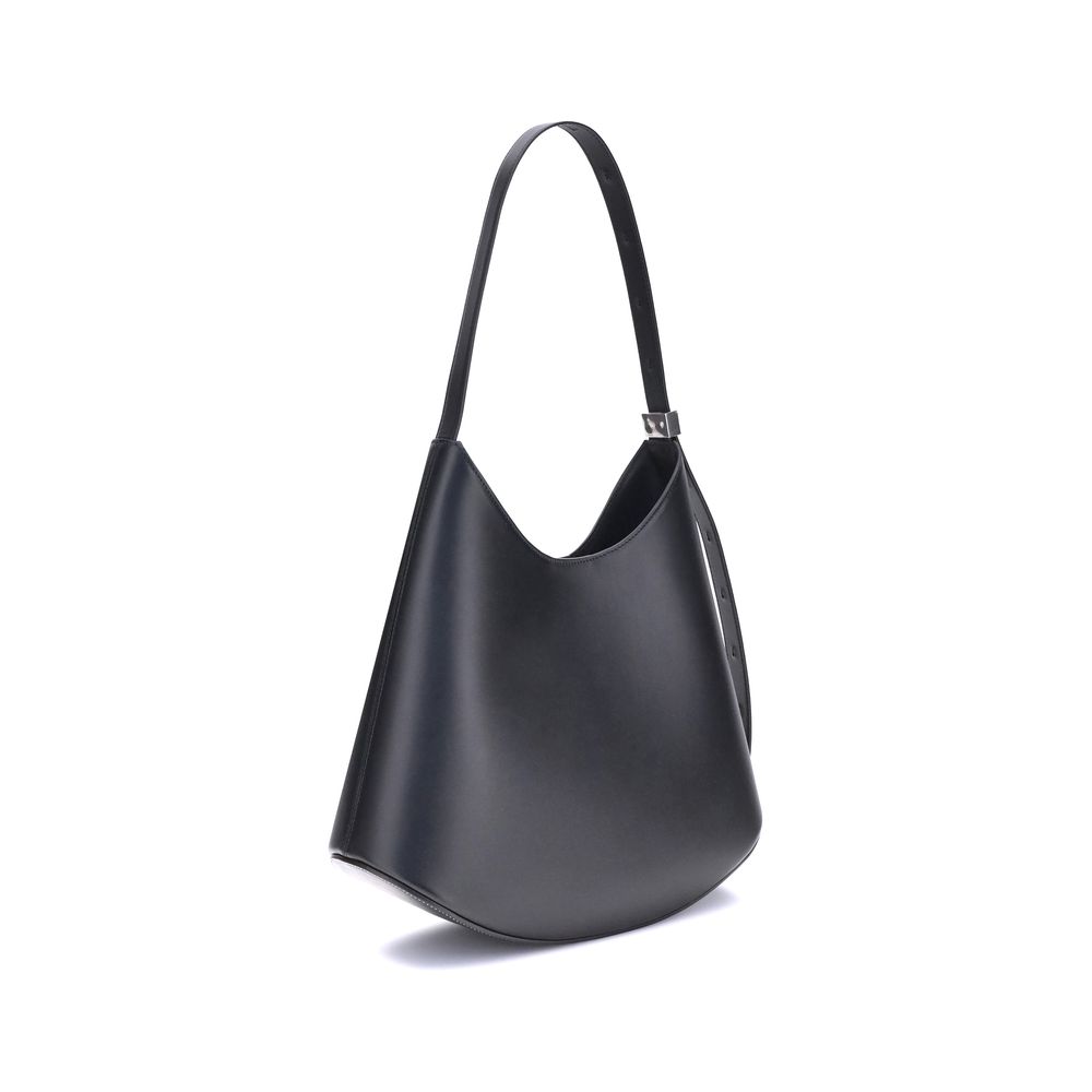 Jil Sander Black Calf Leather Bos Taurus Shoulder Bag