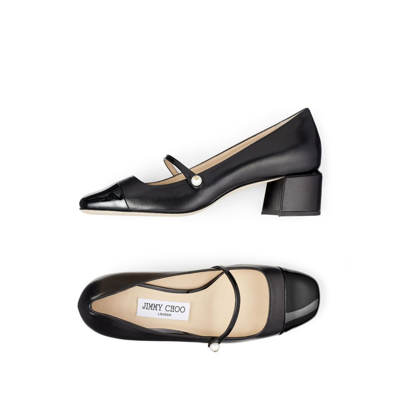 Jimmy Choo Elisa 45 Nappa and Patent Leather Pumps High Heel