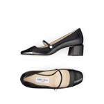 Jimmy Choo Elisa 45 Nappa and Patent Leather Pumps High Heel