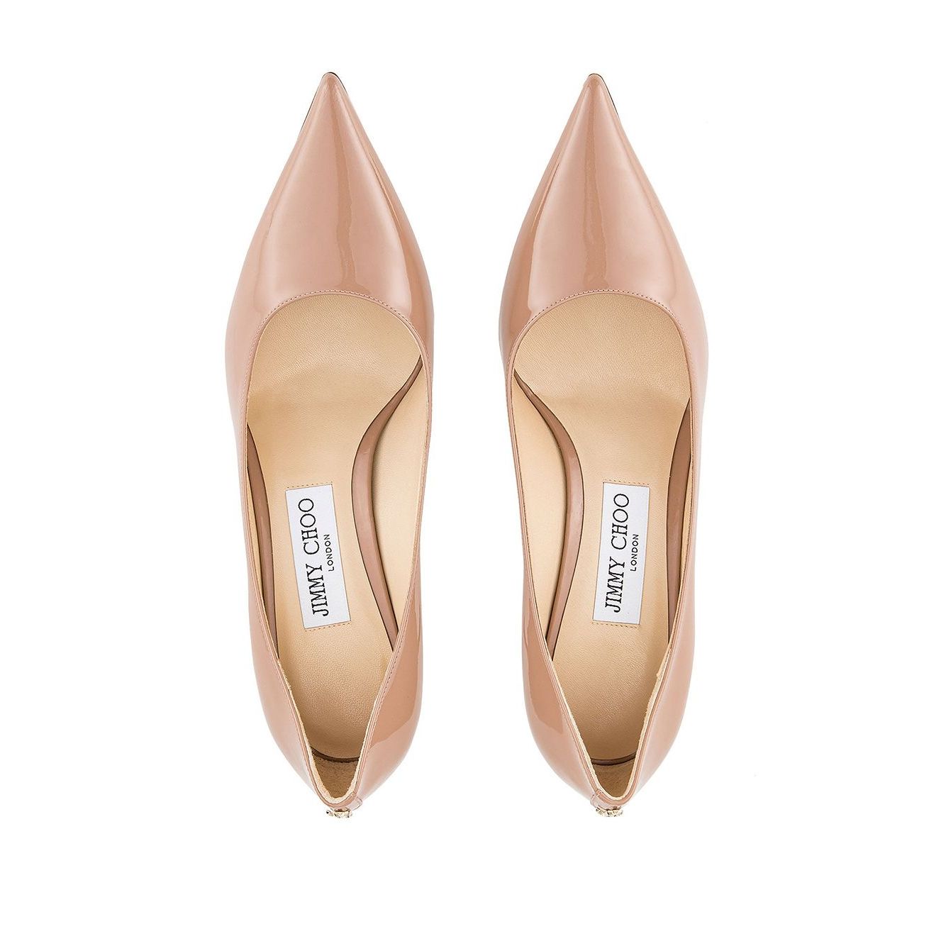 Jimmy Choo Love 65 Ballet-Patent-Leather Pumps with JC Emblem High Heel