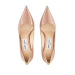 Jimmy Choo Love 65 Ballet-Patent-Leather Pumps with JC Emblem High Heel