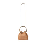 Jimmy Choo Toffee Suede Bag With Pearl Closure Shoulder