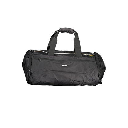 K-WAY Black Polyamide Luggage And Travel bag with shoulder handles and adjustable strap, featuring multiple pockets and zip closure.