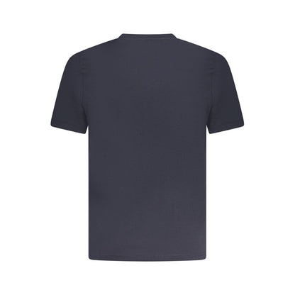 K-WAY Blue Cotton T-Shirt, short sleeve with crew neck, features 1 pocket and logo application.