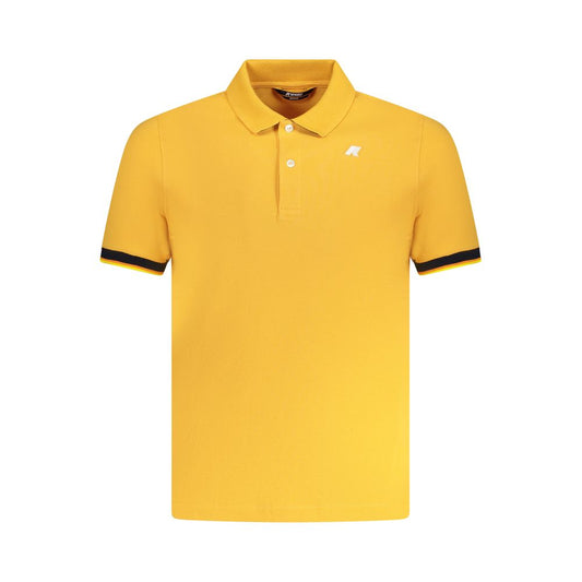 K-WAY Orange Cotton Polo Shirt with short sleeves, 2 buttons, contrasting details, and logo application.