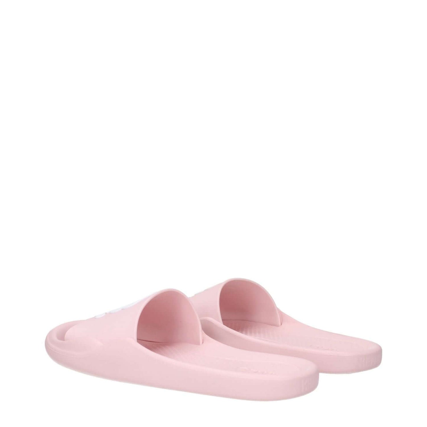Kenzo Pink Cotton Slippers with open toe and rubber sole, featuring a front logo design. Casual and comfortable flat footwear.