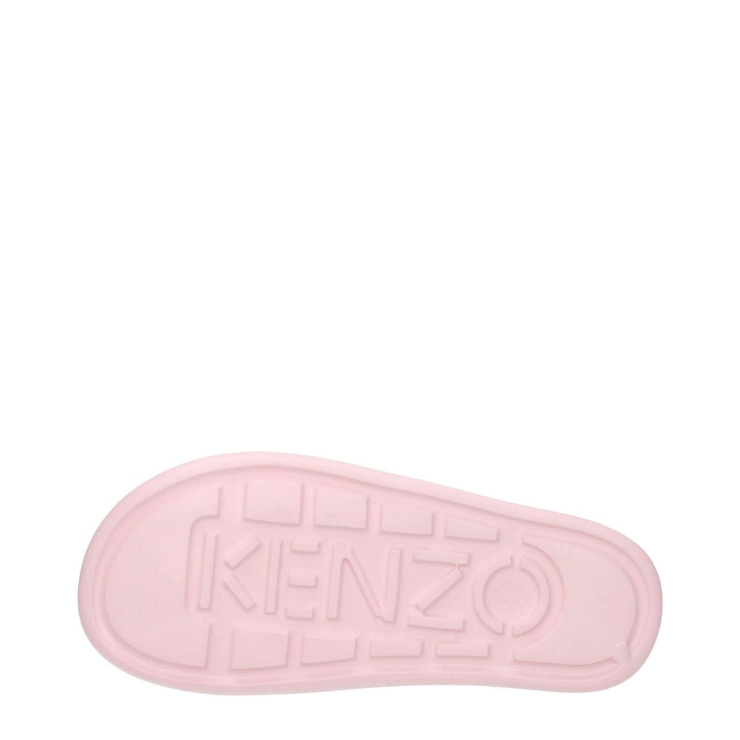 Kenzo Pink Cotton Slippers with rubber sole and front logo branding, showcasing open toe and flat heel design for casual style.