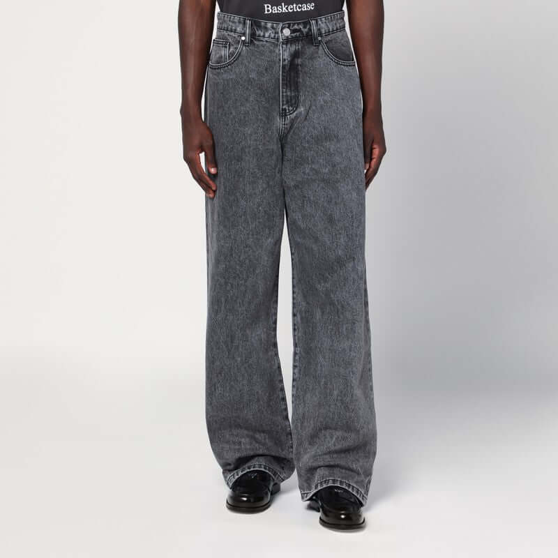 Basketcase Gallery Wide-leg black washed jeans LAXDE/Q_BASKG-FB_310