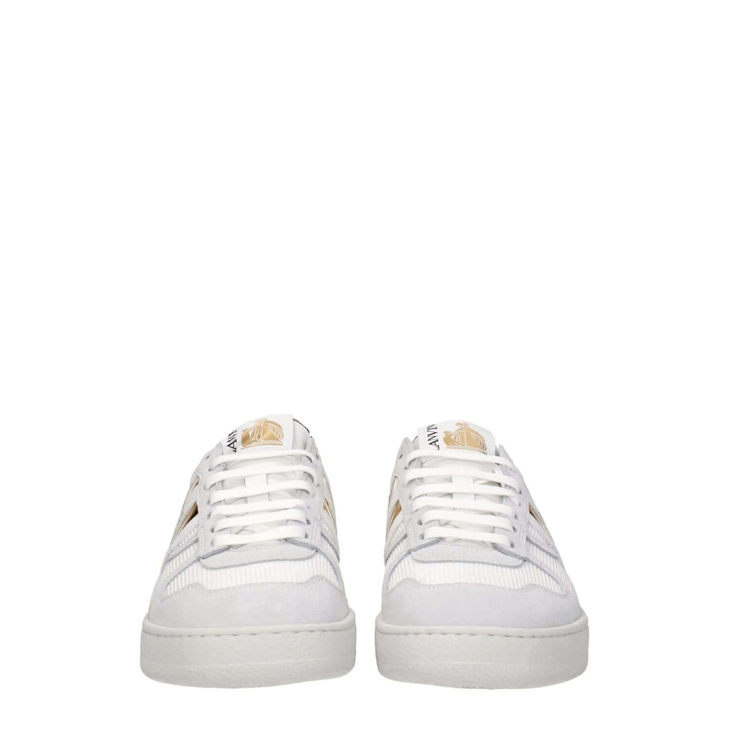 Lanvin White Fabric Low Top Sneakers