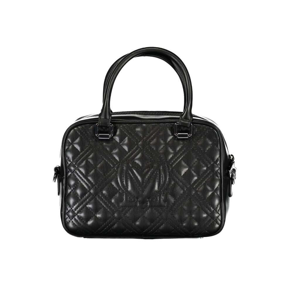 Love Moschino Black Polyethylene Handbag with two handles and adjustable strap