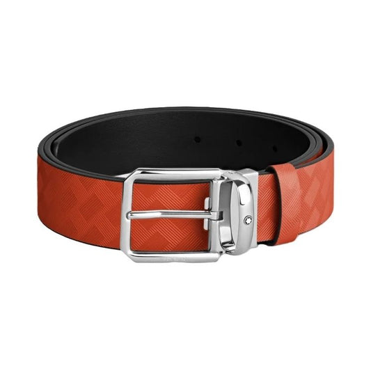 MONTBLANC LEATHER Mod. CAYENNE belt for gents in official box. High-quality leather accessory with classic design.