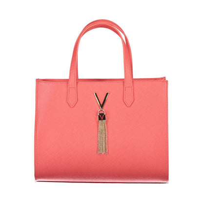 Mario Valentino Pink Polyethylene Handbag with 2 handles, adjustable shoulder strap, internal pockets, logo, and zip closure.