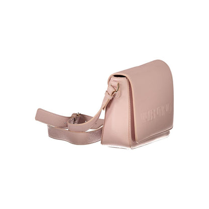 Mario Valentino Pink Polyethylene Women Handbag with adjustable strap, iconic logo, and internal pockets, showcasing elegance and style.