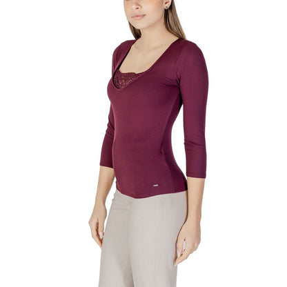 Morgan De Toi Purple Viscose Long Sleeve T-Shirt