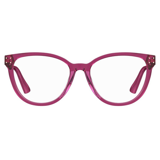 Moschino Fuchsia Acetate Frames, stylish women's glasses with fuchsia acetate material, size 54/17/140 mm.