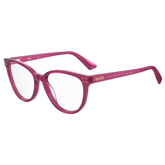Moschino Fuchsia Acetate Frames with 54/17/140 mm dimensions, women's eyewear in vibrant fuchsia color.