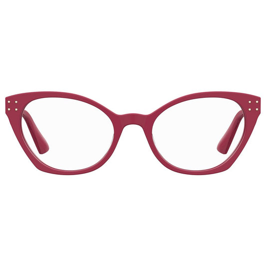 Moschino Multicolor Acetate Frames for women, MOS582-C9A with 51/19/140mm dimensions, featuring a unique grid pattern.
