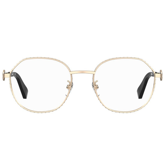 Moschino Rose Gold Metal Frames for women, style MOS586-000, with dimensions 52/18/140mm, featuring a sleek rose gold metal design.