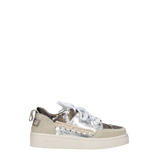 Mou Gray Leather Low Top Sneakers