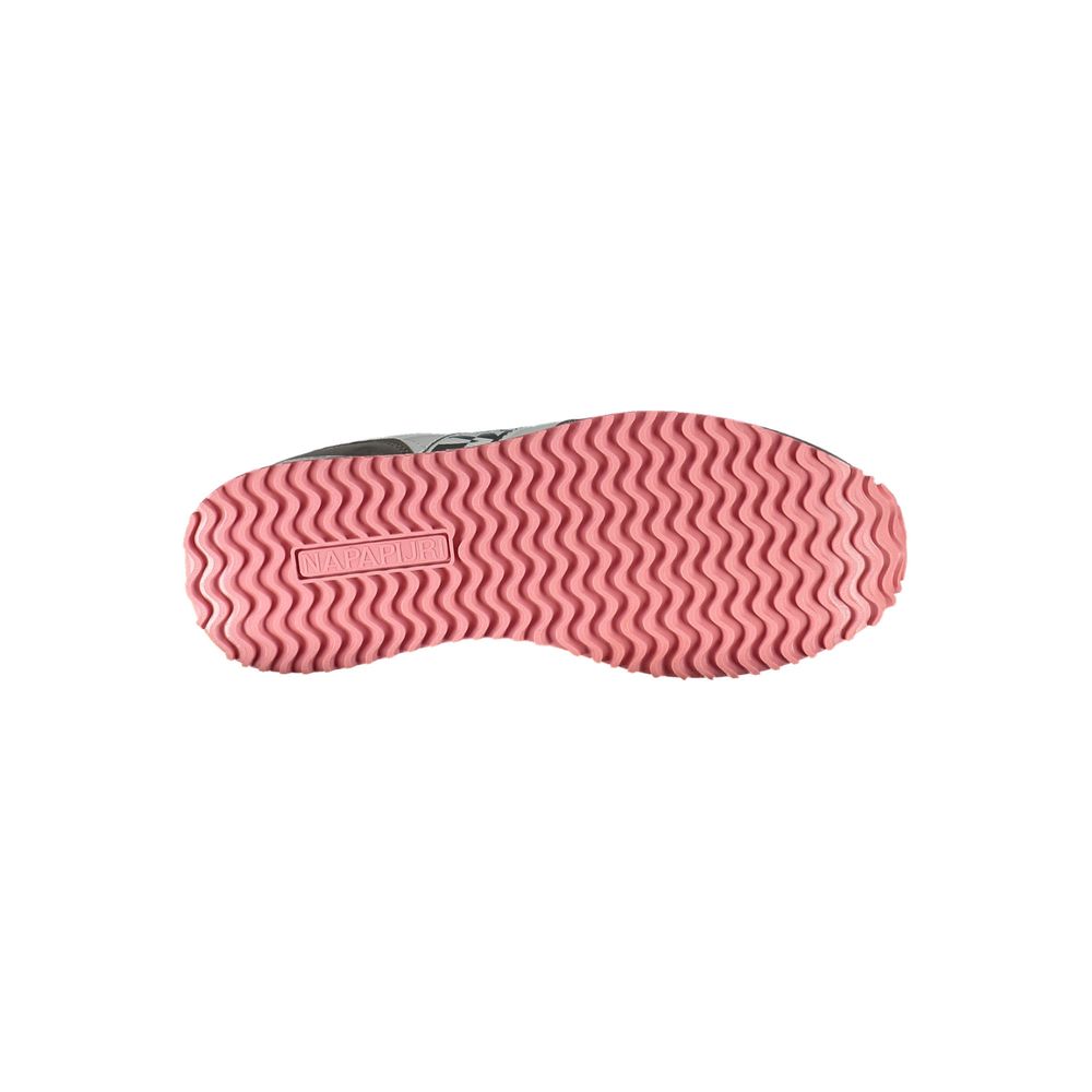 Napapijri White Polyester Women Sneaker sole with wavy pink tread pattern.
