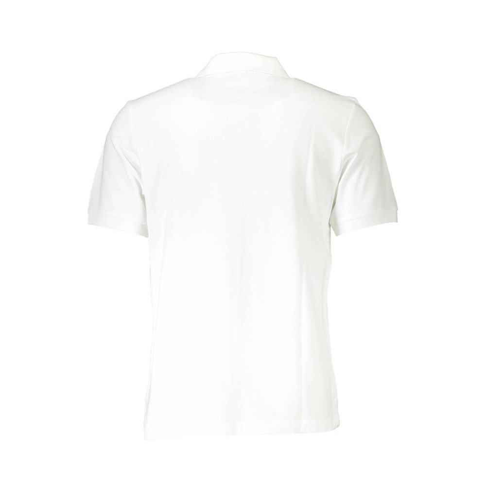 Back view of North Sails White Cotton Men Polo Shirt showcasing the classic design and fit.