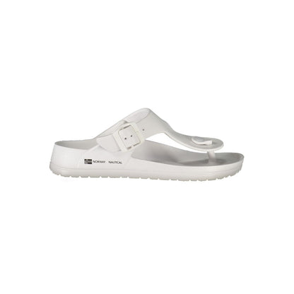 Norway 1963 White Plastic Women Sandal with adjustable buckle, iconic logo, and modern design for chic summer style