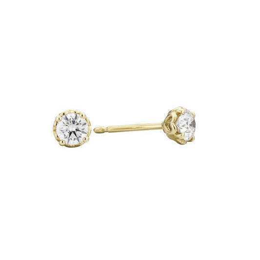 Gold stud earrings with diamonds, design ORECCHINI RECARLO MOD. E01PX001_G016, showcasing elegance and craftsmanship.
