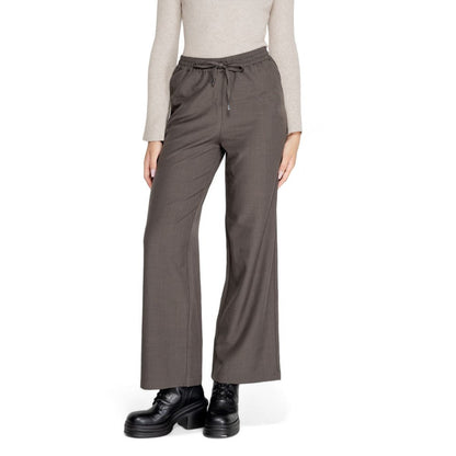 Only Gray Polyester Casual Pants