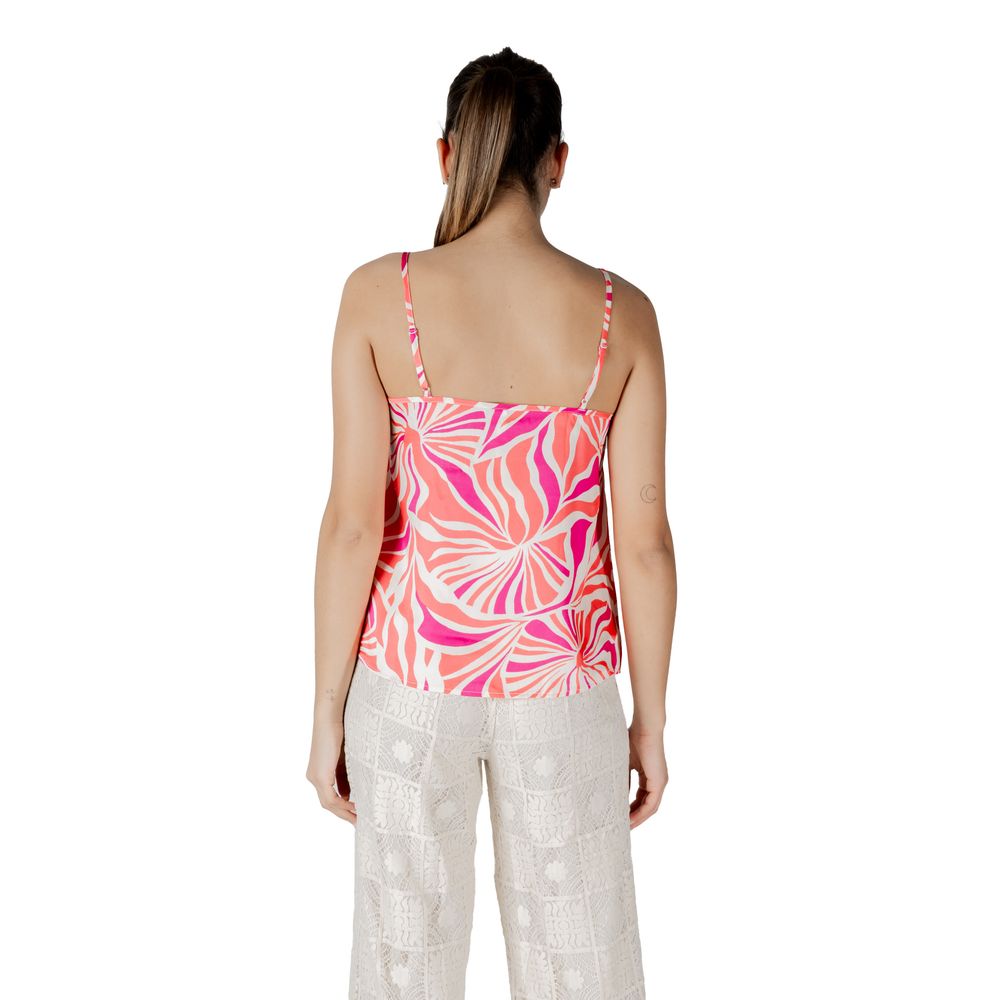 Back view of Only Multicolor Recycled Polyester Tank Tops with a vibrant pattern for women