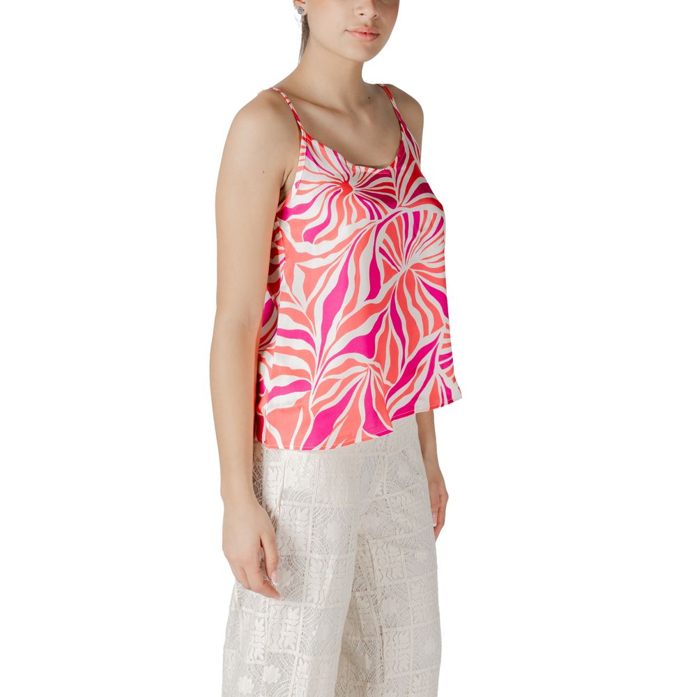 Woman wearing Only Multicolor Recycled Polyester Tank Tops with vibrant pattern