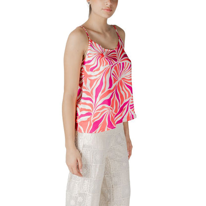 Woman wearing Only Multicolor Recycled Polyester Tank Tops with vibrant pattern