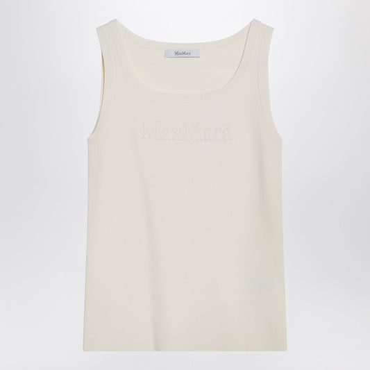 Max Mara Ivory top in crêpe viscose