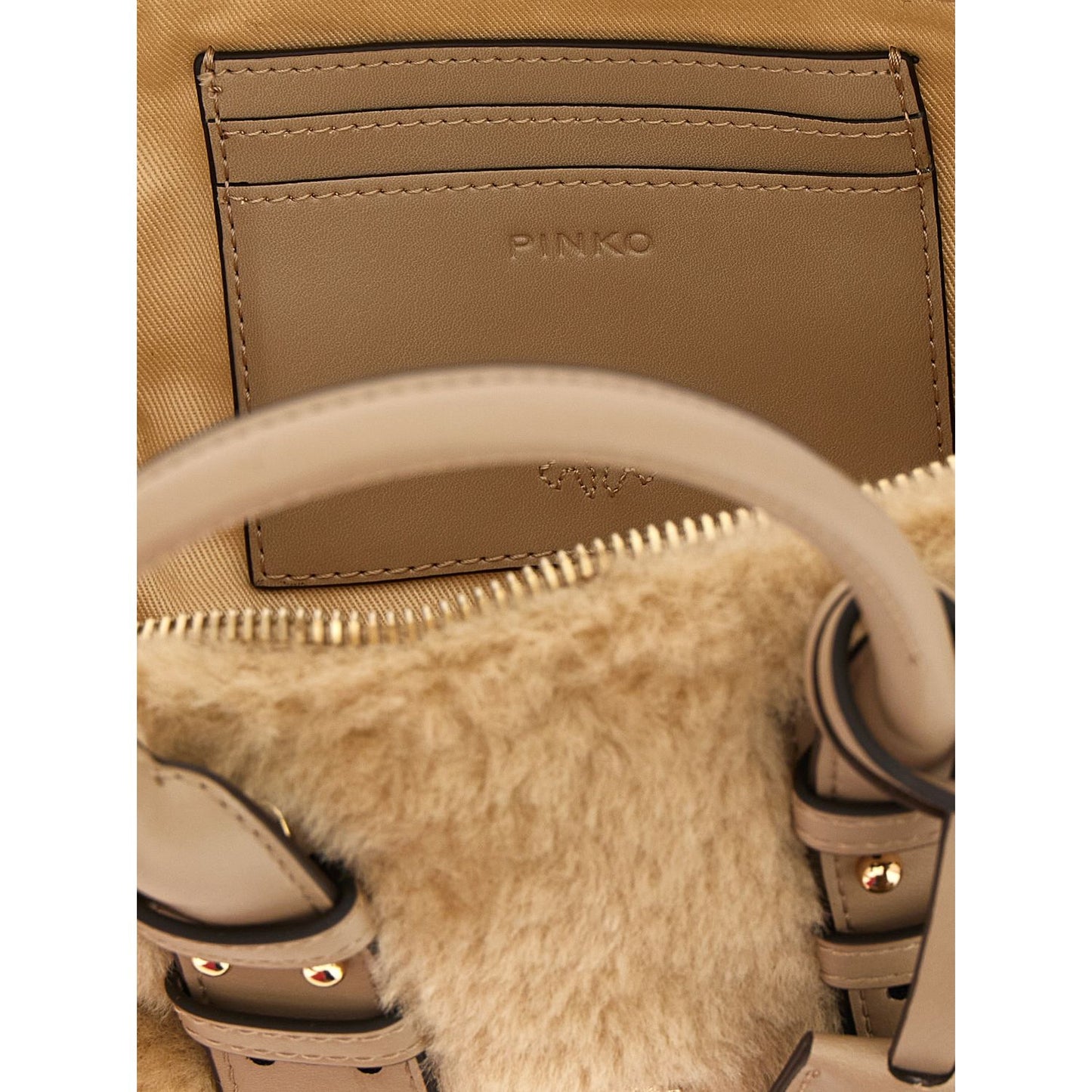 PINKO Gray Polyester Handbag