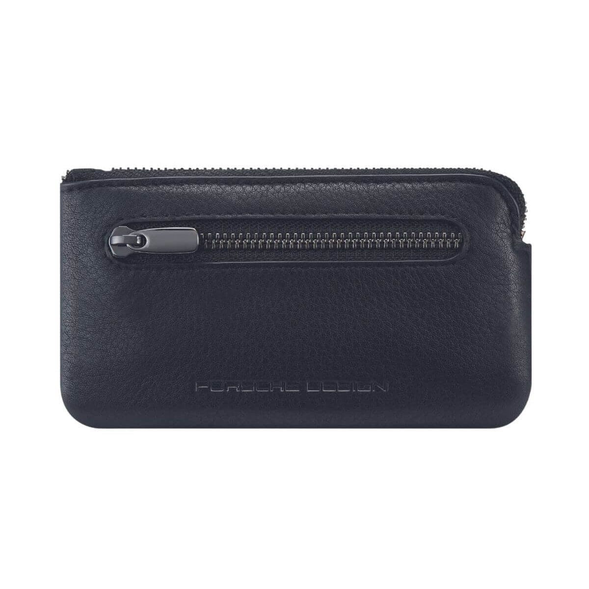PORSCHE PELLETTERIA MOD. OSO09924-099 sleek leather wallet with zipper front view