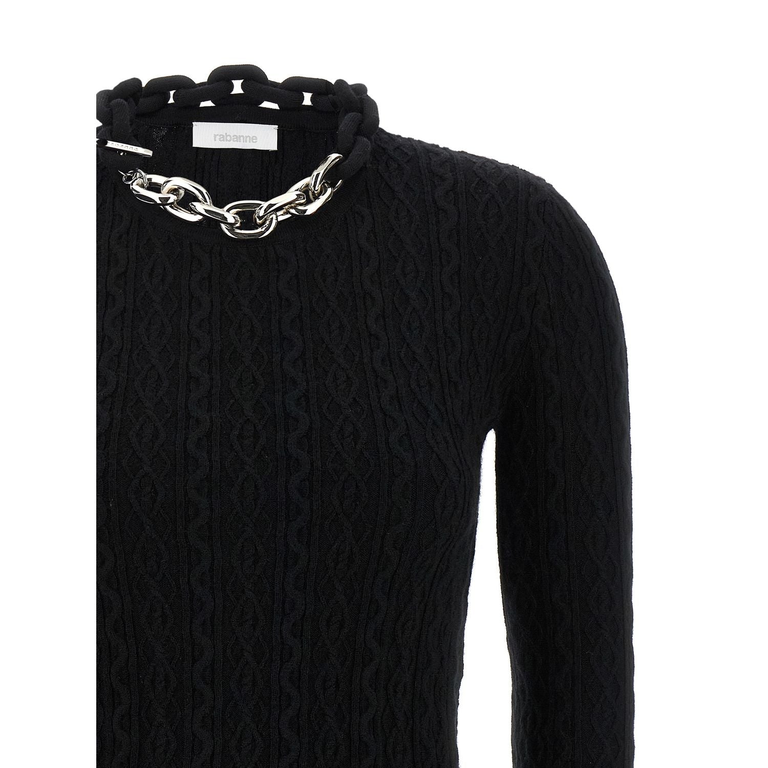 Paco Rabanne Black Wool Cardigan