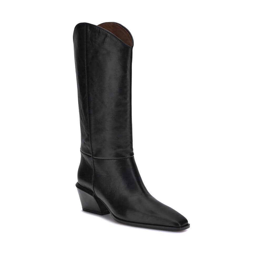 Paris Texas Black Calf Leather Bos Taurus Ankle Boots