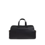 Paul Smith Leather 'Signature Stripe' Trim Holdall in black with two top handles and detachable shoulder strap, featuring top zip fastening.