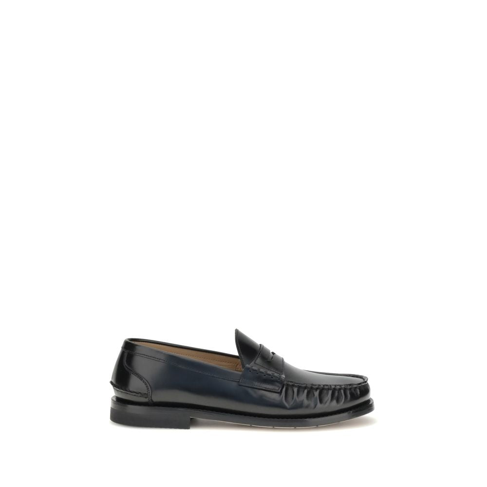 Premiata Arnold Loafers in black calfskin leather with traditional parabout stitching, AW25, men's footwear, crafted in Italy.
