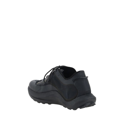 Rear view of ROA Black Rubber Athletic Sneakers with durable Vibram lugged outsole for excellent grip.