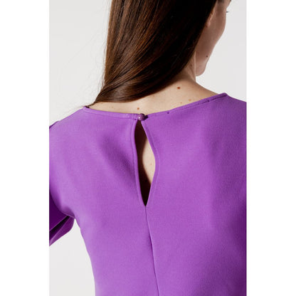 Rinascimento Purple Polyester Midi Dress