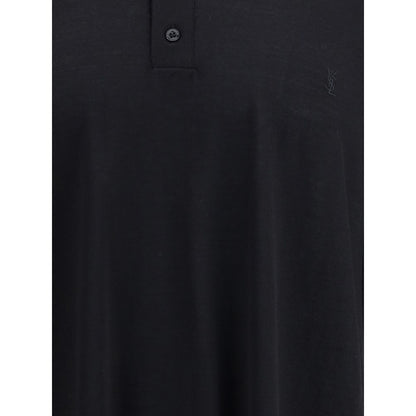 Saint Laurent Black Wool Polo Shirt