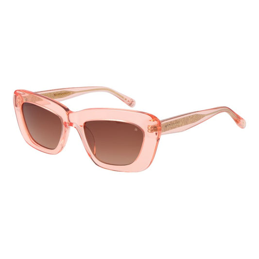 Scotch & Soda Pink Women Sunglass with rose acetate frame, brown gradient lenses, full-rim style, 100% UVA & UVB protection.