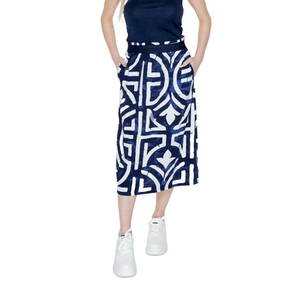 Street One Blue Viscose Long Skirt