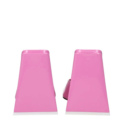 The Attico Pink Leather Platform Sandals, high heel, open toe, casual style with soft pink patent leather, MPN S000L002315.